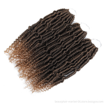 Cheap Factory Price Synthetic Bomb Pre Twisted Ombre Color Spring Twist Curly Passion Twist Hair Crochet Braid Hair Extensions
